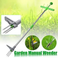 DMTOOL Désherbeur 100cm Outils à Main De Jardin Fourchue Extracteur D'herbe Manuel