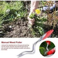 Fei Yu Extracteur Manuel De Mauvaises Herbes Outil Manuel Pour Pelleteuse De Pissenlits Avec Poignée Ergonomique | Avec Base En Métal à Effet De Levier Pour Enlever Les Pissenlits, -Outil pour désherber Soldes 57679116 3