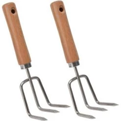 FLYME 2 Pièces Extracteur De Mauvaises Herbes à Main, Outils De Désherbage De Râteau D'extracteur De Mauvaises Herbes à Main En Acier Inoxydable