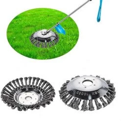 TANABATA Tête De Coupe-Herbe De Fil D'acier, 8 Pouce Brosse De Débroussailleuse, 200 X 25,4mm Tête De Désherbage Fil D'acier, Brosse à Désherber Ronde Pour L'élimination De Mousse Et Rouille (8 Pouce)