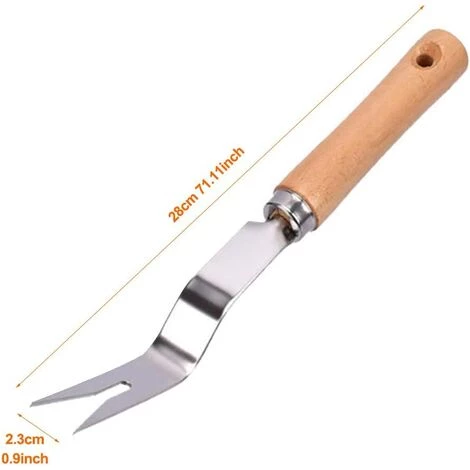 AOUGO Outil De Désherbage Manuel Outil De Désherbage En Acier Inoxydable Avec Manche En Bois Outil De Désherbage De Jardin 2 AOUGO Outil De Désherbage Manuel Outil De Désherbage En Acier Inoxydable Avec Manche En Bois Outil De Désherbage De Jardin – Image 2