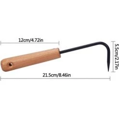 AOUGO Désherbeur à Main, Griffe Simple, Crochet De Jardin, Arrache-racines, Cultivateur Avec Manche En Bois -Outil pour désherber Soldes 58574303 5
