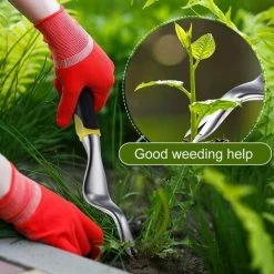 AOUGO Outil De Désherbage Manuel, Outil De Désherbage Portatif 2 Pièces Pour Pissenlit, Extracteur De Mauvaises Herbes De Jardin Avec Poignée Antidérapante -Outil pour désherber Soldes 58576097 5