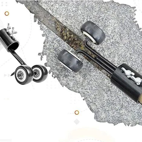 GUAZHUNIFR Outil De Désherbage Avec Roues, Désherbeur Pour Crevasse, Outil De Désherbage Manuel à Tête Droite,GU.B/bon 4 GUAZHUNIFR Outil De Désherbage Avec Roues, Désherbeur Pour Crevasse, Outil De Désherbage Manuel à Tête Droite,GU.B/bon – Image 4