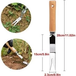 GUAZHUNIFR Désherbage Avec Poignée En Acier Inoxydable De Jardin Extracteur De Mauvaises Herbes 28 Cm X 2,3 Cm，GU.B/bon -Outil pour désherber Soldes 58700376 5
