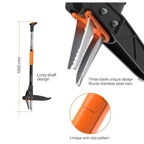 TODOT Désherbeur Manuel , 100CM Désherbeur Télescopique, Pédale Robuste En Acier Inoxydable, 3 Griffes, Économie De Temps Et D'Efforts -GSW1A 2 TODOT Désherbeur Manuel , 100CM Désherbeur Télescopique, Pédale Robuste En Acier Inoxydable, 3 Griffes, Économie De Temps Et D'Efforts -GSW1A – Image 2