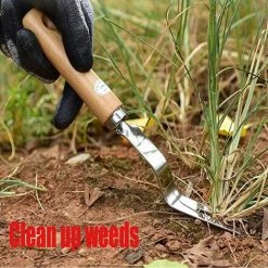 MINKUROW Désherbeur Manuel 2PCS Désherbeur À Main En Acier Inoxydable Utilisé Pour Le Désherbage Rapide Des Sols Et Des Jardins V-Shape Manuelle Désherbage Racine Fourche Désherbeur à Main De Jardin -Outil pour désherber Soldes 59790249 3