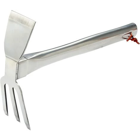 MINKUROW Houe à Main En Acier Inoxydable, Outil De Jardin Extérieur Pour Scarifier, Creuser, Désherber La Plantation (14,25" X 23, Chrome) 1 MINKUROW Houe à Main En Acier Inoxydable, Outil De Jardin Extérieur Pour Scarifier, Creuser, Désherber La Plantation (14,25" X 23, Chrome)