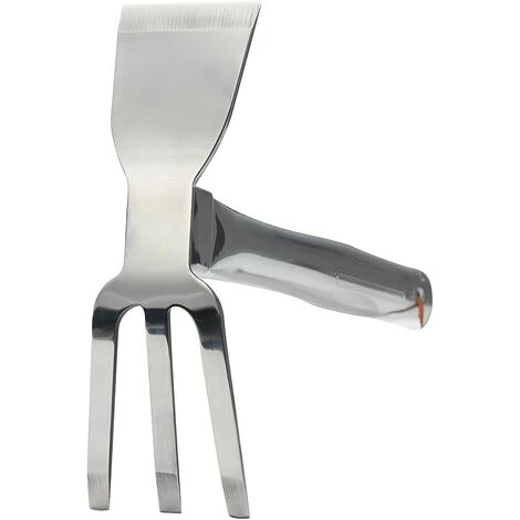 MINKUROW Houe à Main En Acier Inoxydable, Outil De Jardin Extérieur Pour Scarifier, Creuser, Désherber La Plantation (14,25" X 23, Chrome) 2 MINKUROW Houe à Main En Acier Inoxydable, Outil De Jardin Extérieur Pour Scarifier, Creuser, Désherber La Plantation (14,25" X 23, Chrome) – Image 2