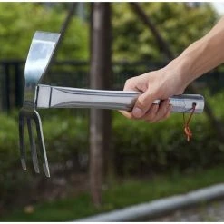 MINKUROW Houe à Main En Acier Inoxydable, Outil De Jardin Extérieur Pour Scarifier, Creuser, Désherber La Plantation (14,25" X 23, Chrome) 9 MINKUROW Houe à Main En Acier Inoxydable, Outil De Jardin Extérieur Pour Scarifier, Creuser, Désherber La Plantation (14,25" X 23, Chrome) -Outil pour désherber Soldes 59790385 5