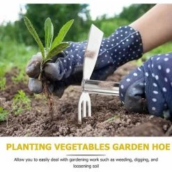 MINKUROW Acier Inoxydable Jardin Houe Désherbage Houe Outil Deux Tête Pour Plantation Jardinage Désherbage Ameublir Le Outil -Outil pour désherber Soldes 59790541 3