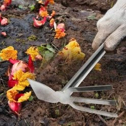 MINKUROW Acier Inoxydable Jardin Houe Désherbage Houe Outil Deux Tête Pour Plantation Jardinage Désherbage Ameublir Le Outil -Outil pour désherber Soldes 59790541 4