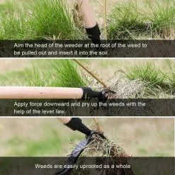 MINKUROW Outil D'extraction De Mauvaises Herbes Debout Avec Plaque De Pied, Outil De Désherbage Portable 3 Pièces Avec 3 Griffes Pour Pelouse De Jardin (sans Poignée) -Outil pour désherber Soldes 59790712 4