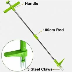 LangRay Extracteur De Mauvaises Herbes, Rotative Telescopique Outil D'enlèvement De Racines De Désherbeur Vertical, Désherbeur Manuel De Jardin Avec Poignée De 100cm Et Pédale Haute Résistance -Outil pour désherber Soldes 59916473 3