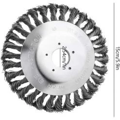 GALOZZOIT Tete Brosse Debroussailleuse Pour Désherbeurs Manuels, Tête Brosse Désherbage 6 Pouces Métallique, Brosse Métallique Pour Nettoyer Les Mauvaises Herbes Balcon Ou Jardin (25 Mm X 150 Mm) -Outil pour désherber Soldes 60000466 3