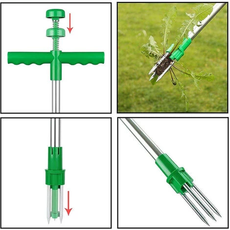 GUAZHUNIFR Désherbeur Manuel, Arrache-Pissenlit, Griffes & éjecteur, Enlève Mauvaises Herbes Sans Se Pencher, 100cm, Vert,GU.B/bon 1 GUAZHUNIFR Désherbeur Manuel, Arrache-Pissenlit, Griffes & éjecteur, Enlève Mauvaises Herbes Sans Se Pencher, 100cm, Vert,GU.B/bon