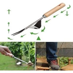 ENLENK DÉSherbeur À Main En Acier Inoxydable Racine Fourche De DÉSherbage PoignÉE En Bois Outil De DÉSherbage En Forme De Y Extracteur De Mauvaises Herbes Outils De Creusage 9 ENLENK DÉSherbeur À Main En Acier Inoxydable Racine Fourche De DÉSherbage PoignÉE En Bois Outil De DÉSherbage En Forme De Y Extracteur De Mauvaises Herbes Outils De Creusage -Outil pour désherber Soldes 60169081 5