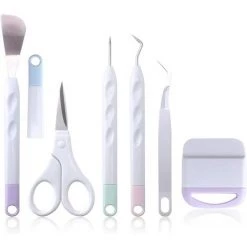 AOUGO 5 Accessoires Silhouette Camée Vinyl Weeding Tools Kit Lettres Cameo Lettres DIY Accessoires D'artisanat Machine (Body Length : 6pcs Set)