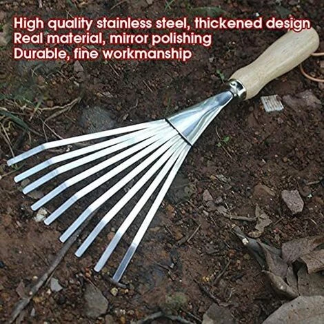 AOUGO Extracte Grass Rake Harrow ,Gardening Flower Shovel, Rake Weeding Gardening Loose Soil Lawn Seeds Bonsai Tools 3 AOUGO Extracte Grass Rake Harrow ,Gardening Flower Shovel, Rake Weeding Gardening Loose Soil Lawn Seeds Bonsai Tools – Image 3