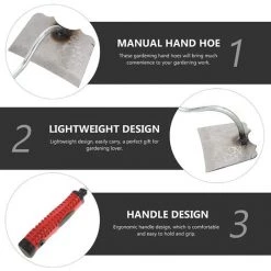 AOUGO Gardening Hand Hoe Small Hoe Shovel Stainless Steel Hoe Garden Tool For Weeding Planting Weed Removal Tool -Outil pour désherber Soldes 60281910 5
