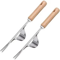 AOUGO 2PCS Garden Hand Weeder Manual Weeding Remover Tool Bend Proof Fork Fork Puller For Planting