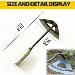 QERSTA Binette Creuse, En Acier Inoxydable, Petite Binette Portable, Multi-usage, Robuste Et Durable, Outil De Jardin, Râteau De Désherbage, Plantation, Légumes, Maison, Jardin, Ferme, Désherbage Creux -Outil pour désherber Soldes 60659861 5