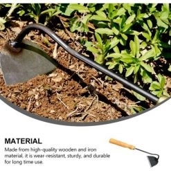 QERSTA Désherbage Faucille Manche En Bois Houe De Jardin Mini Outils De Jardinage Désherbage Plantation Jardin Accessoires,33cm -Outil pour désherber Soldes 60659922 3