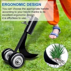 Cisea Outil De Désherbage Manuel, Désherbeur Manuel Avec Roues, Pour Nettoyer Entre Les Patios En Dalles De Pierre Et Les Pelouses -Outil pour désherber Soldes 60958093 4