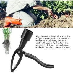 JOORRT Extracteur De Mauvaises Herbes Debout, Outil D'extraction Manuel Des Mauvaises Herbes Avec Tête à 4 Griffes Pour Pelouse De Jardin, Outils De Tête De Désherbage Sans Se Pencher Ni S'agenouiller -Outil pour désherber Soldes 61130228 5