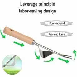 SINCèREETALI Désherbeur En Acier Inoxydable Outil De Désherbage Semis Fourche Semis Repiquage Pelle Semis Repiquage Pelle 150g -Outil pour désherber Soldes 63514765 3