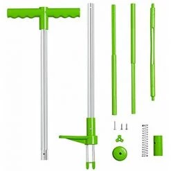 MINKUROW Désherbeur Manuel, Arrache-Pissenlit, Griffes & éjecteur, Enlève Mauvaises Herbes Sans Se Pencher, 100cm, Vert -Outil pour désherber Soldes 63693521 4