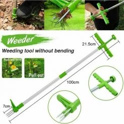 SINCèREETALI Stand-Up à Long Manche Telescopique Uproot Remover, Arrache Mauvaise Herbe Jardinage Manuel, Griffe De Jardin Rotative, Postuler à Pelouse, Pissenlit, Potager, Orties (Désherbeur) -Outil pour désherber Soldes 63818555 3
