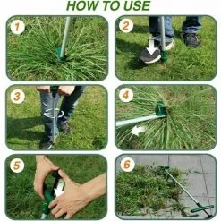 SINCèREETALI Stand-Up à Long Manche Telescopique Uproot Remover, Arrache Mauvaise Herbe Jardinage Manuel, Griffe De Jardin Rotative, Postuler à Pelouse, Pissenlit, Potager, Orties (Désherbeur) -Outil pour désherber Soldes 63818555 4