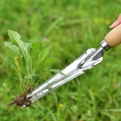 SINCèREETALI Désherbeur Manuel Désherbeur En Acier Inoxydable Avec Manche En Bois Désherbeur 33cm Outil De Tonte De Jardin Pour Creuser L'herbe