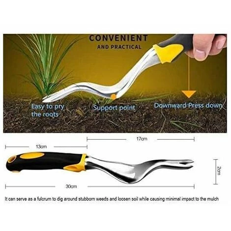SINCèREETALI Désherbeur Manuel De Jardin - Indéformable - Extracteur De Mauvaises Herbes - Pissenlit - Extracteur Rapide Et économe En Main-d'œuvre Outil Pour Jardin, Pelouse, Cour 2 SINCèREETALI Désherbeur Manuel De Jardin - Indéformable - Extracteur De Mauvaises Herbes - Pissenlit - Extracteur Rapide Et économe En Main-d'œuvre Outil Pour Jardin, Pelouse, Cour – Image 2