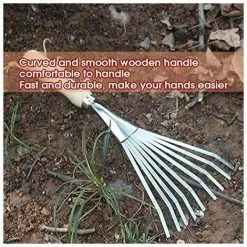 SINCèREETALI Extracte Grass Rake Harrow ,Gardening Flower Shovel, Rake Weeding Gardening Loose Soil Lawn Seeds Bonsai Tools -Outil pour désherber Soldes 63820275 4