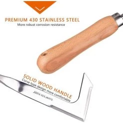 BARES Désherbage En Acier Inoxydable Outil De Désherbage Manuel à Poignée Désherbeur Manuel Garden Outil Pour Le Désherbage Rapide Des Sols Et Des Jardins 32cm De Long 1 Pièce -Outil pour désherber Soldes 63899408 5