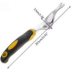 AOUGO Désherbeur Manuel Outil Gouge De Désherbage,en Acier Inoxydable Avec Poignée Bois, Manuelle Racine Fourche Poignée Outil, En Forme De Y Extracteur De Mauvaises Herbes Removerde Creusage -Outil pour désherber Soldes 63966969 5