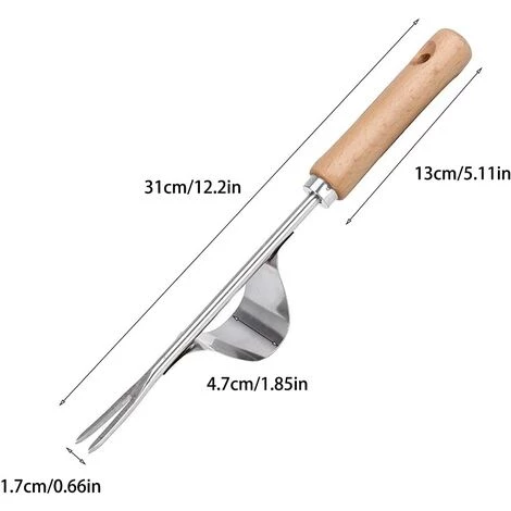 HAZEL Désherbeur De Quai Avec Poignée Désherbeur En Acier Inoxydable Désherbeur à Main Avec Manche En Bois Désherbeur Manuel Outil De Jardin Pour Creuser Désherber Desserrer Cadeau Pour Jardiniers Jardiniers (2 Ensembles) 2 HAZEL Désherbeur De Quai Avec Poignée Désherbeur En Acier Inoxydable Désherbeur à Main Avec Manche En Bois Désherbeur Manuel Outil De Jardin Pour Creuser Désherber Desserrer Cadeau Pour Jardiniers Jardiniers (2 Ensembles) – Image 2