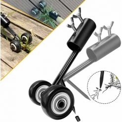 HAZEL Outil De Désherbage à Crochet Droit, Outil De Désherbage De Terrasse Avec Roues, Outils De Désherbage Pour Jardin, Outil De Désherbage Sans S'agenouiller Pour Nettoyer Entre Les Dalles, Le Pavage, Les Pelouses Des Patios