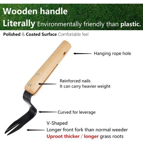 HAZEL Manuel Root Lifter Désherbeur Désherbeurs Jardin Pelouse Terres Agricoles Transplantation Jardinage Bonsa? Outils 2 HAZEL Manuel Root Lifter Désherbeur Désherbeurs Jardin Pelouse Terres Agricoles Transplantation Jardinage Bonsa? Outils – Image 2