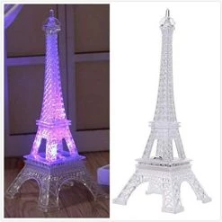 BF Acrylique Tour Eiffel Veilleuse, Mini Couleur Ai LED Lumière Ambiance Romantique Lampe De Bureau Anniversaire De Noël 25 * 10 * 10 Cm -Outil pour désherber Soldes 64356638 4