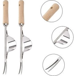 MEZHENG Désherbeur En Acier Inoxydable 2 Pièces Désherbeur Manuel Désherbeur À Main En Acier Inoxydable Désherbeur Manuel De Jardinage Outil De Désherbage En Forme De Y Pour Plantation De Jardin Pelouse Cour -Outil pour désherber Soldes 64491960 3