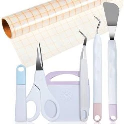 MONLY Honoson 6 Pièces Set D’Outil De Désherbage En Vinyle Outils De Désherbage En Vinyle Artisanat En Acier Inoxydable Et Bandes De Transfert Rubans De Transfert En Vinyle Pour Grille D'Alignement