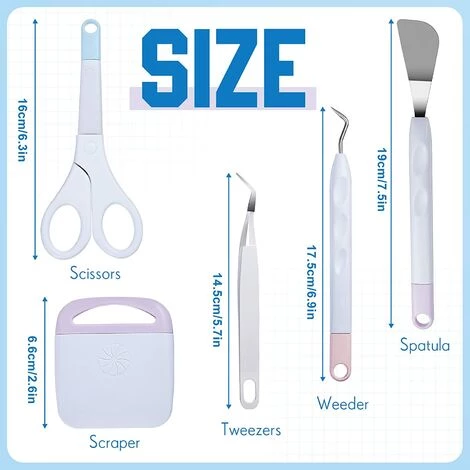 MONLY Honoson 6 Pièces Set D’Outil De Désherbage En Vinyle Outils De Désherbage En Vinyle Artisanat En Acier Inoxydable Et Bandes De Transfert Rubans De Transfert En Vinyle Pour Grille D'Alignement 2 MONLY Honoson 6 Pièces Set D’Outil De Désherbage En Vinyle Outils De Désherbage En Vinyle Artisanat En Acier Inoxydable Et Bandes De Transfert Rubans De Transfert En Vinyle Pour Grille D'Alignement – Image 2