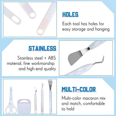 MONLY Honoson 6 Pièces Set D’Outil De Désherbage En Vinyle Outils De Désherbage En Vinyle Artisanat En Acier Inoxydable Et Bandes De Transfert Rubans De Transfert En Vinyle Pour Grille D'Alignement 4 MONLY Honoson 6 Pièces Set D’Outil De Désherbage En Vinyle Outils De Désherbage En Vinyle Artisanat En Acier Inoxydable Et Bandes De Transfert Rubans De Transfert En Vinyle Pour Grille D'Alignement – Image 4