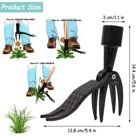 LTS FAFA Outils Couteau Desherbeur Manuel De Jardin, Outillage Griffe Arrache Mauvaises Herbes De Jardinage, Outil à Main à Désherbeur Avec 4 Griffes, Extracteur De Mauvaises Herbes Pour Pissenlit 2 LTS FAFA Outils Couteau Desherbeur Manuel De Jardin, Outillage Griffe Arrache Mauvaises Herbes De Jardinage, Outil à Main à Désherbeur Avec 4 Griffes, Extracteur De Mauvaises Herbes Pour Pissenlit – Image 2