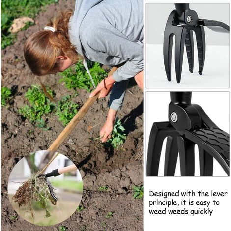 LTS FAFA Outils Couteau Desherbeur Manuel De Jardin, Outillage Griffe Arrache Mauvaises Herbes De Jardinage, Outil à Main à Désherbeur Avec 4 Griffes, Extracteur De Mauvaises Herbes Pour Pissenlit 5 LTS FAFA Outils Couteau Desherbeur Manuel De Jardin, Outillage Griffe Arrache Mauvaises Herbes De Jardinage, Outil à Main à Désherbeur Avec 4 Griffes, Extracteur De Mauvaises Herbes Pour Pissenlit – Image 5