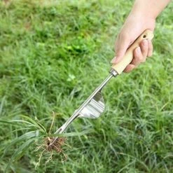 Ensoleillé Désherbeur Manuel, Désherbeur En Acier Inoxydable, Désherbeur À Main En Acier Inoxydable, Outil De Désherbage Manuel à Poignée En Bois Pour Le Jardin, La Pelouse, Les Terres Agricoles -Outil pour désherber Soldes 64686772 5