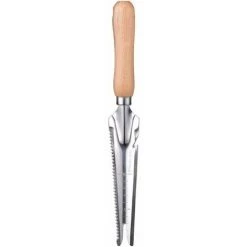 Dontodent 2pcs Couteau De Tondeuse En Acier Inoxydable, Jardin Désherbant Pelle Coupe-Main En Acier Inoxydable Poignée En Bois Creuser Transplantation Outils De Désherbage